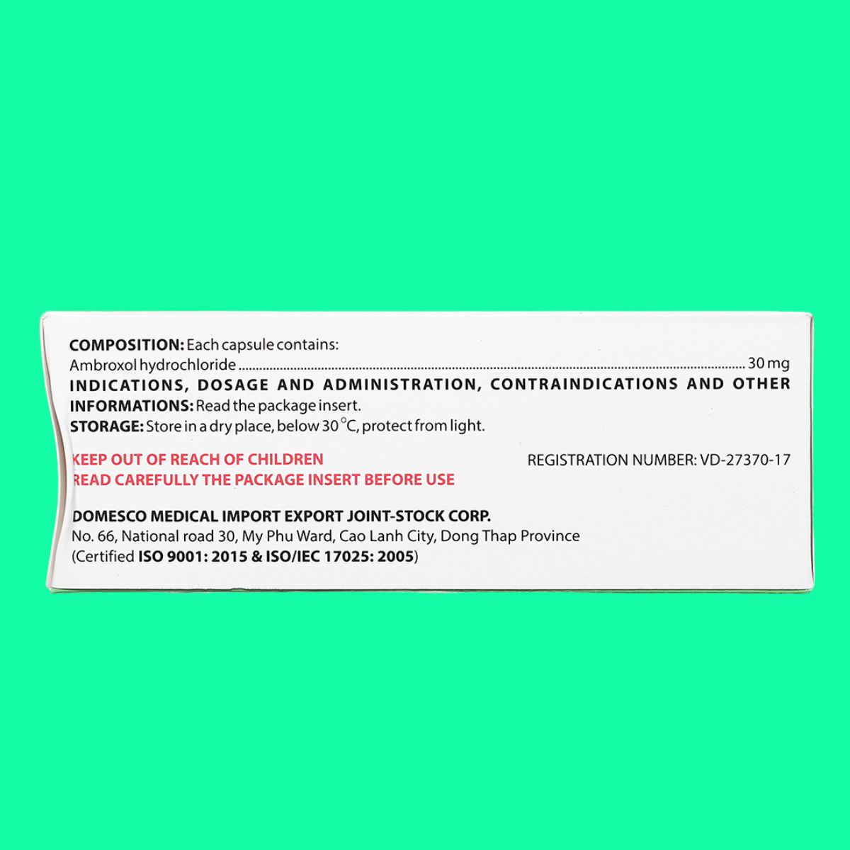 Ambroxol 30mg Domesco (7) Ambroxol 30mg Domesco