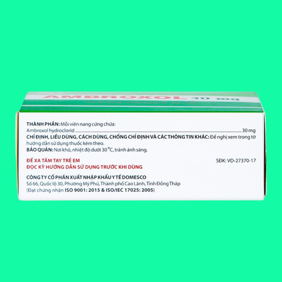 Ambroxol 30mg Domesco (8) Ambroxol 30mg Domesco