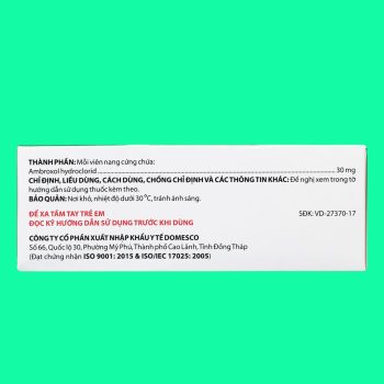 Ambroxol 30mg Domesco 9 Ambroxol 30mg Domesco