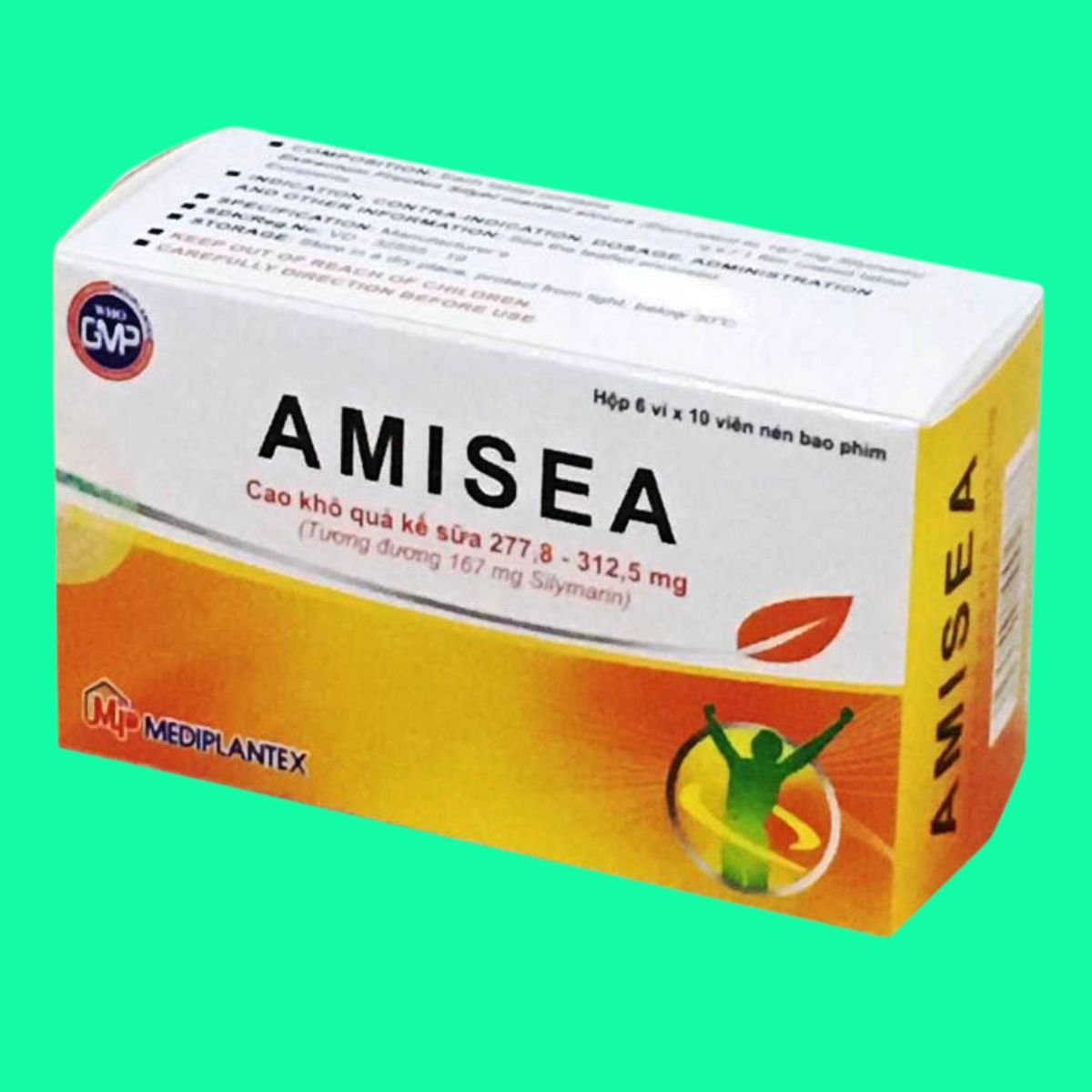 Amisea-167mg-Mediplantex-6 Thuốc Amisea 167mg Mediplantex có tác dụng hỗ trợ điều trị viêm gan mạn, xơ gan