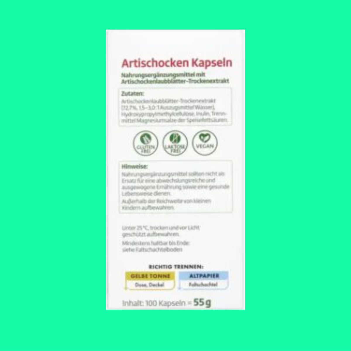 Bổ Gan Altapharma Artischocken Kapseln (4) Bổ Gan Altapharma Artischocken Kapseln