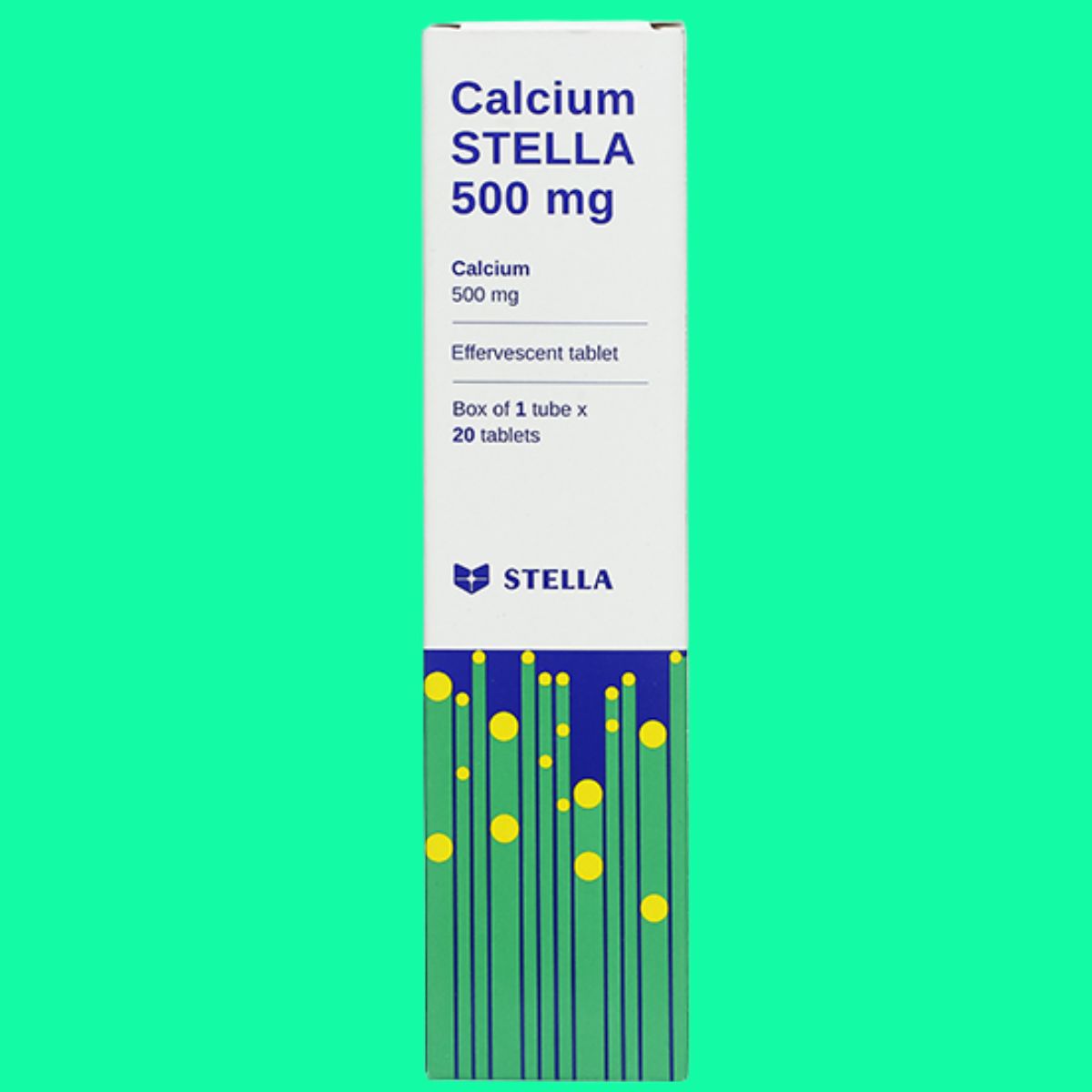 Calcium-Stella-1 Viên sủi Calcium Stella 500mg có tác dụng phòng và điều trị thiếu hụt calci