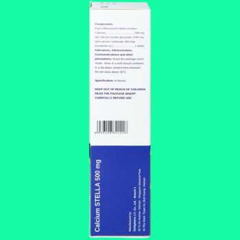 Viên sủi Calcium Stella 500mg 3 Viên sủi Calcium Stella 500mg có tác dụng phòng và điều trị thiếu hụt calci