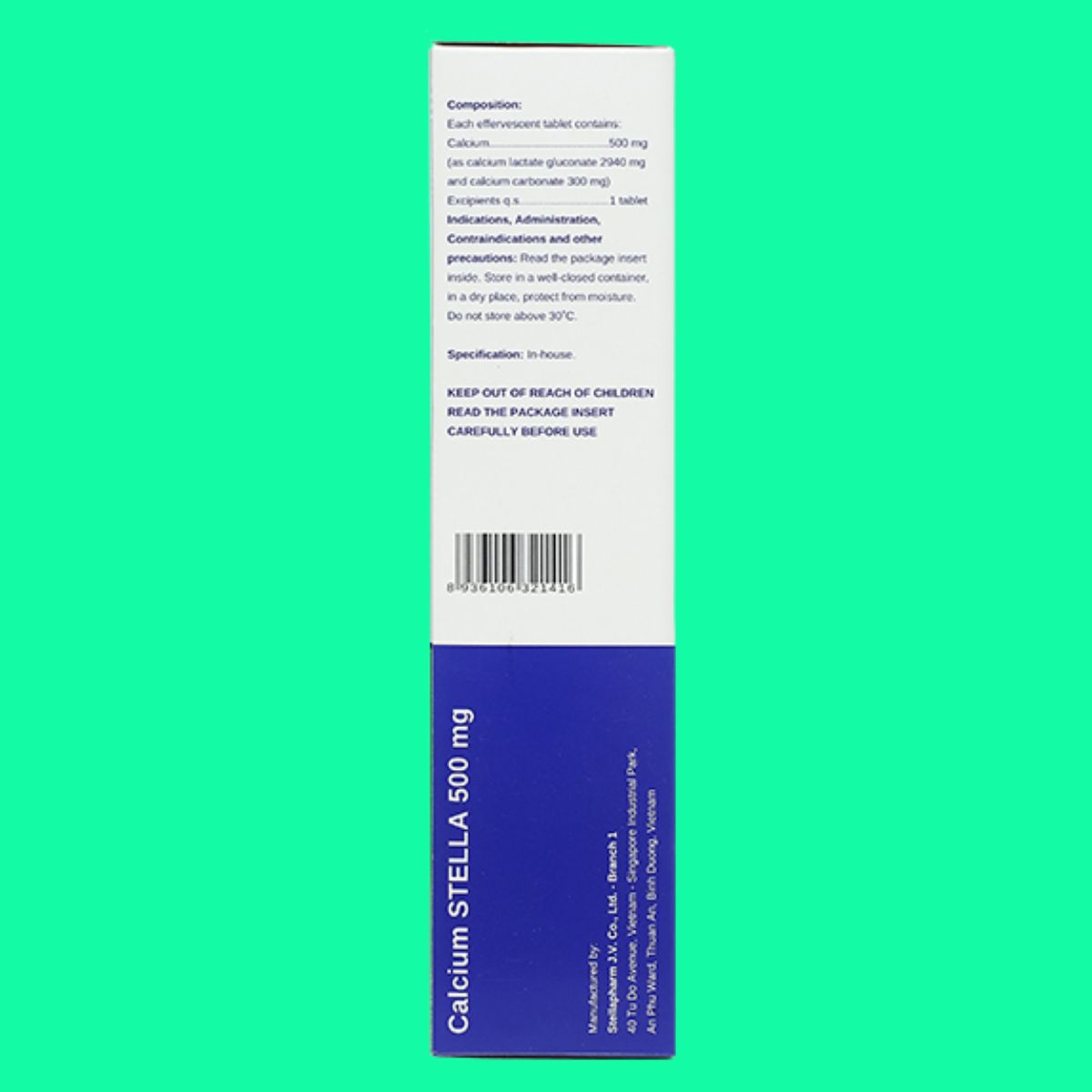 Calcium-Stella-5 Viên sủi Calcium Stella 500mg có tác dụng phòng và điều trị thiếu hụt calci
