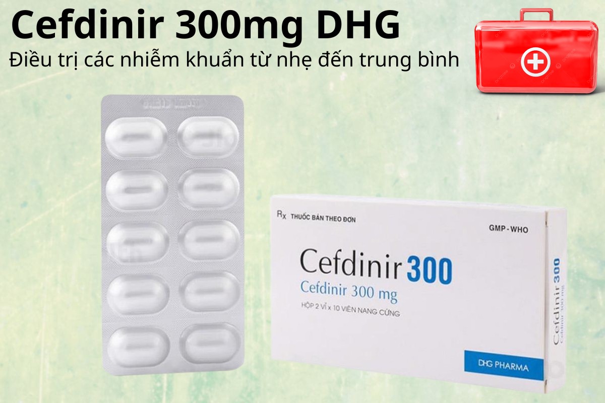 Cefdinir 300mg DHG 7 Cefdinir 300mg DHG điều trị nhiễm khuẩn từ nhẹ đến trung bình