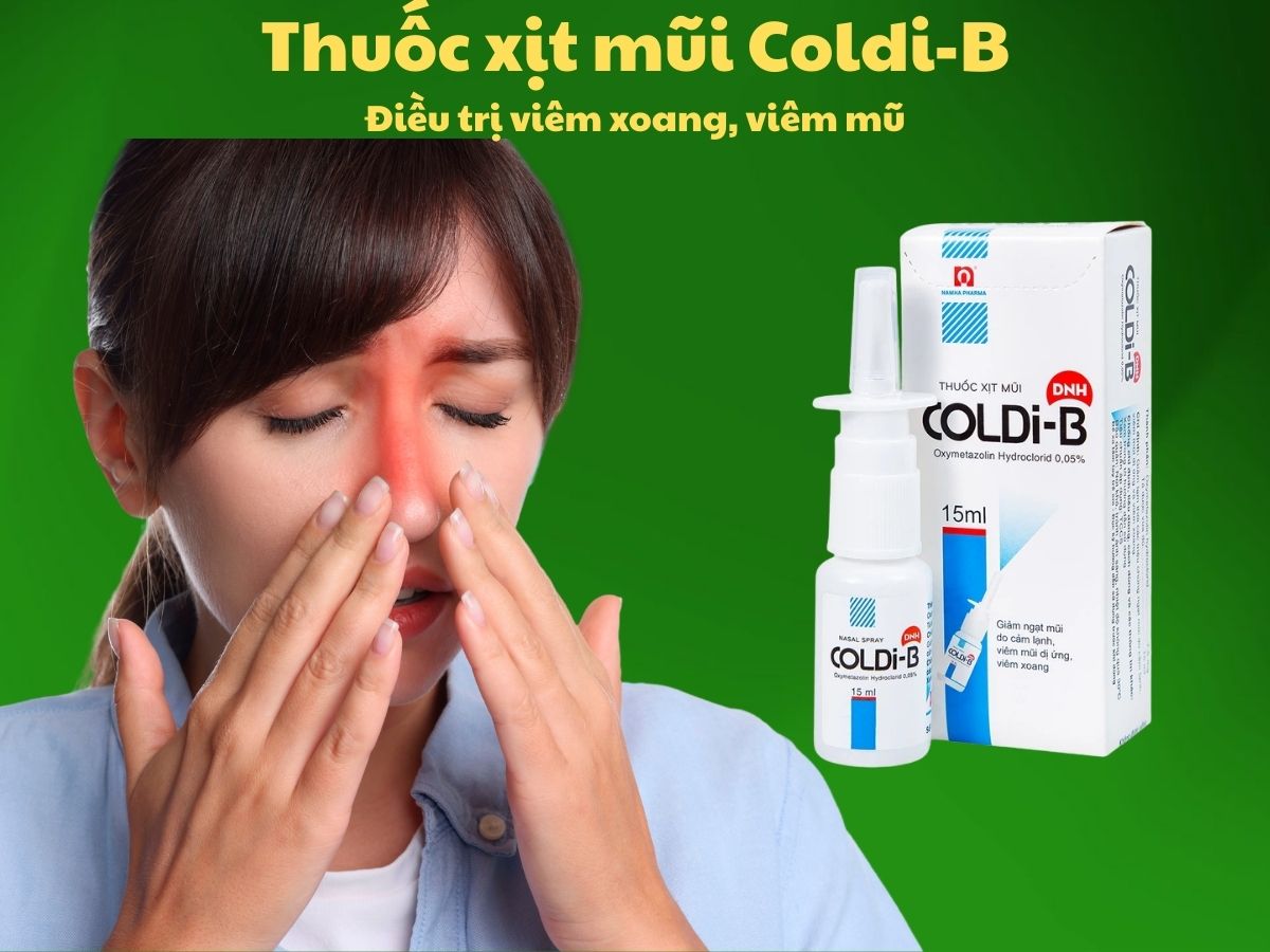 Thuốc xịt mũi Coldi-B có tác dụng giúp giảm ngạt mũi tạm thời