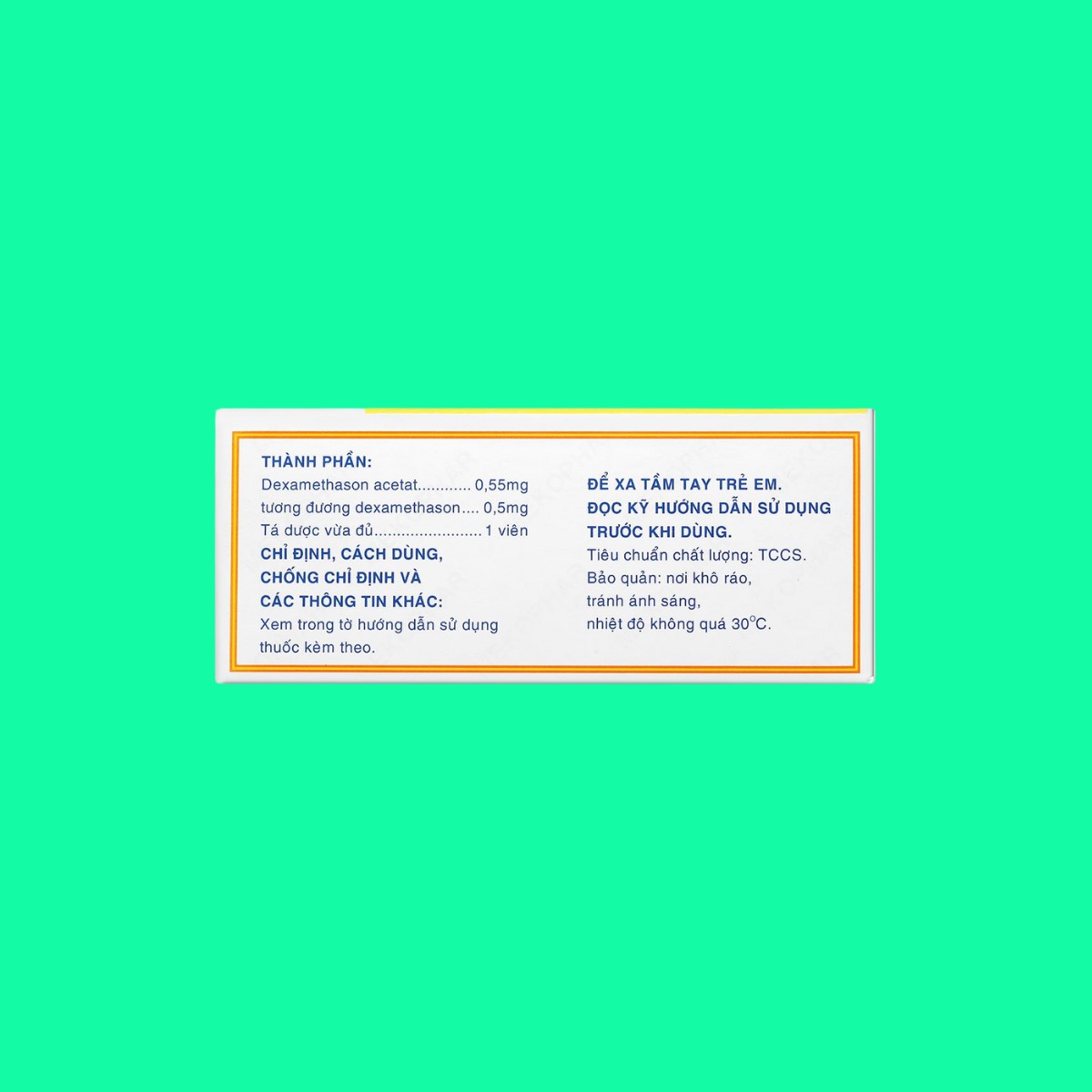 Dexamethasone-0.5mg-Mekophar-4 Dexamethasone 0.5mg Mekophar