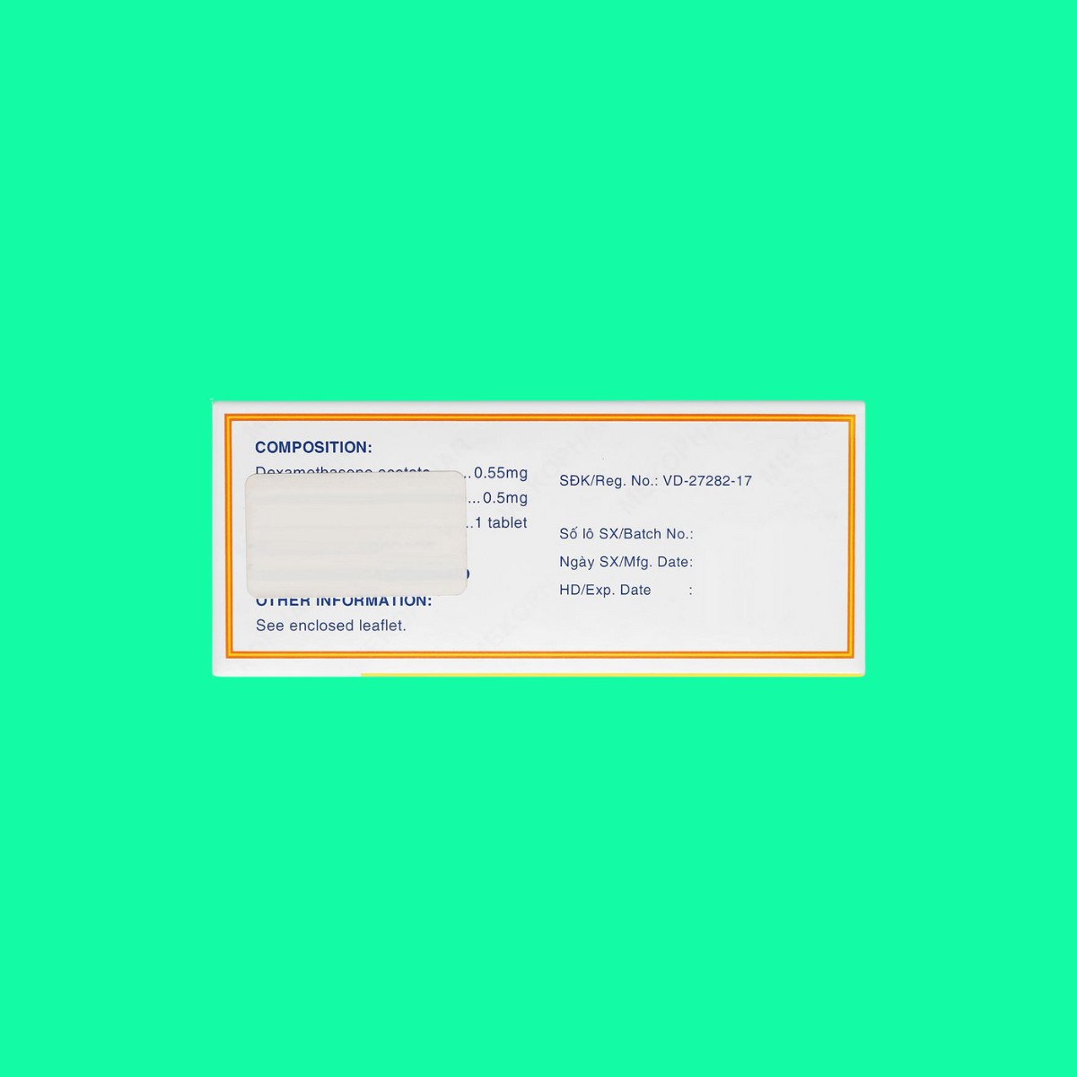 Dexamethasone-0.5mg-Mekophar-5 Dexamethasone 0.5mg Mekophar