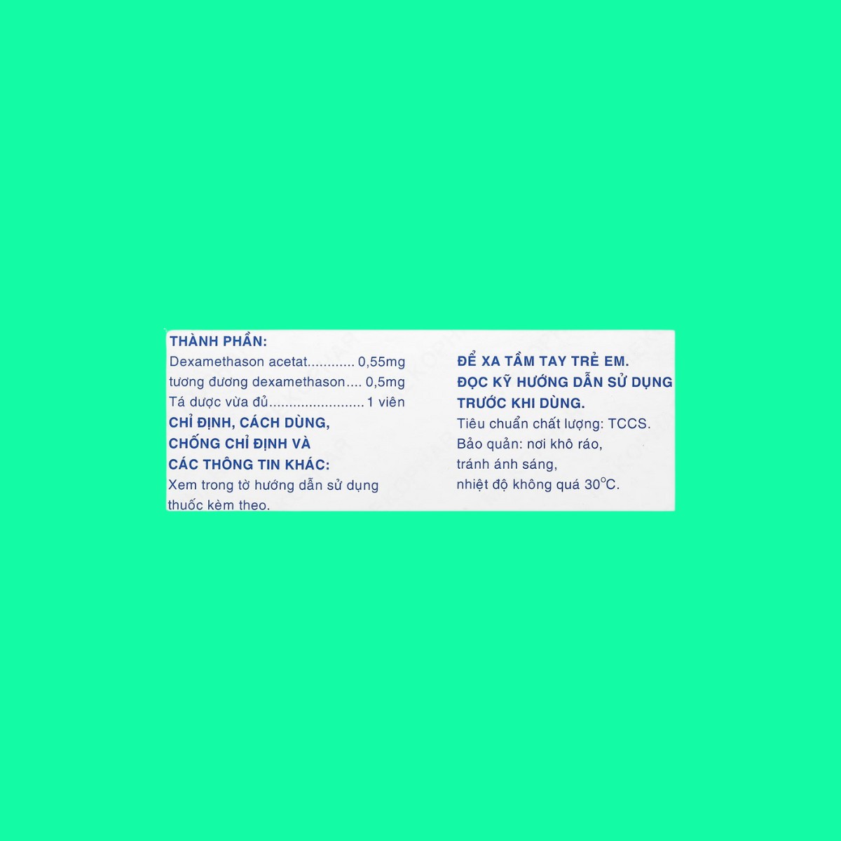 Dexamethasone-0.5mg-Mekophar-7 Dexamethasone 0.5mg Mekophar
