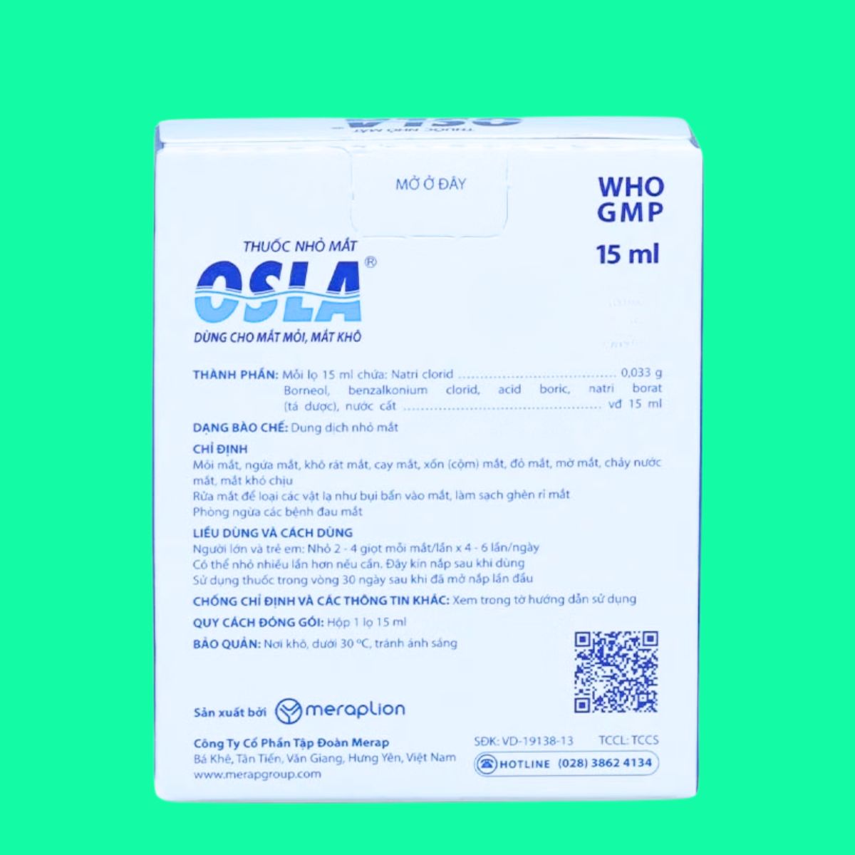 Dung dịch nhỏ mắt Osla (8) Dung dịch nhỏ mắt Osla
