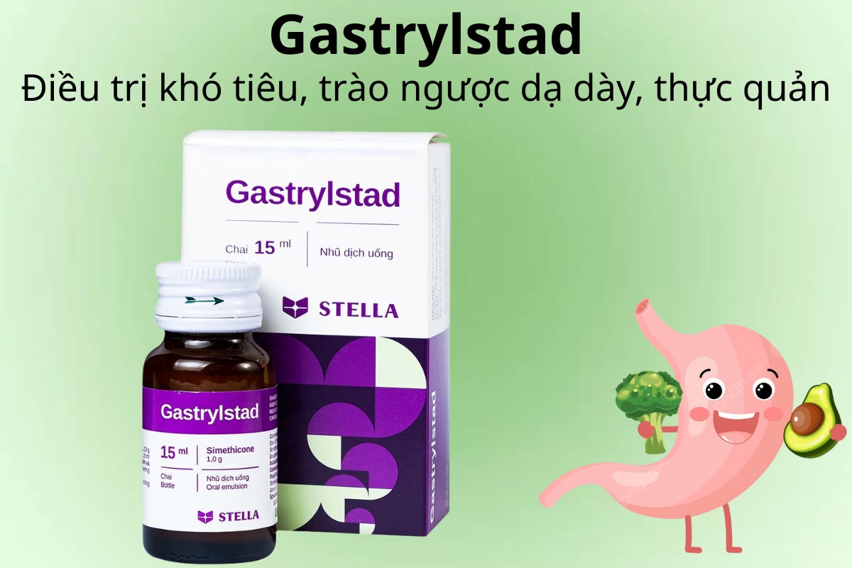 Gastrylstad điều trị khó tiêu, trào ngược dạ dày, thực quản