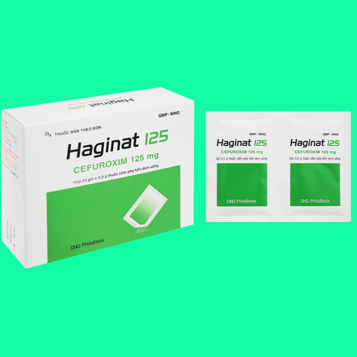Haginat-125-DHG-6 Thuốc Haginat 125 DHG có tác dụng điều trị các nhiễm khuẩn nhạy cảm