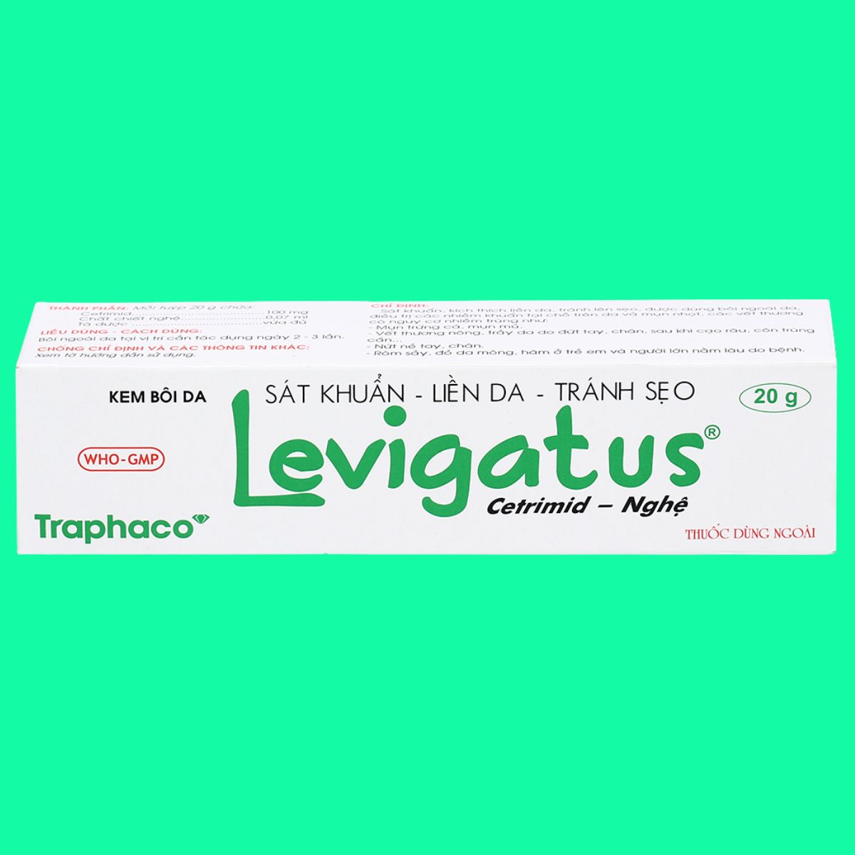 Levigatus-Traphaco-1 Kem bôi Levigatus Traphaco có tác dụng điều trị mụn trứng cá, mụn mủ, vết thương nông