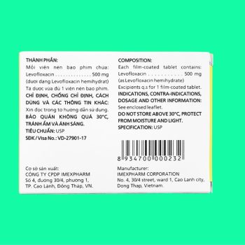 Levofloxacin 500 mg Imexpharm 2 Levofloxacin 500 mg Imexpharm