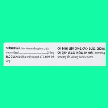 Metronidazol 250mg Domesco 3 Thuốc Metronidazol 250mg Domesco có tác dụng điều trị nhiễm khuẩn nặng do vi khuẩn kỵ khí
