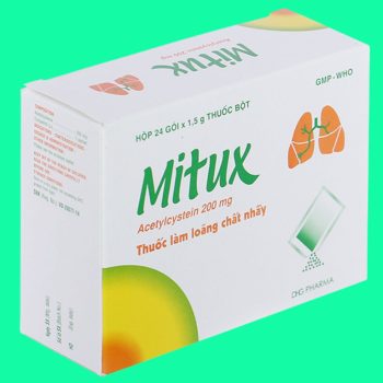 Thuốc Mitux 200mg DHG Pharma có tác dụng tiêu nhầy trong bệnh lý hô hấp