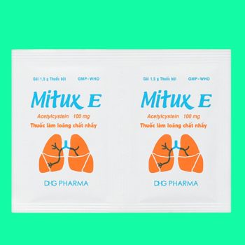 Mitux E 100mg DHG Pharma 6 Thuốc Mitux E 100mg DHG Pharma có tác dụng giúp tiêu nhầy trong các bệnh hô hấp