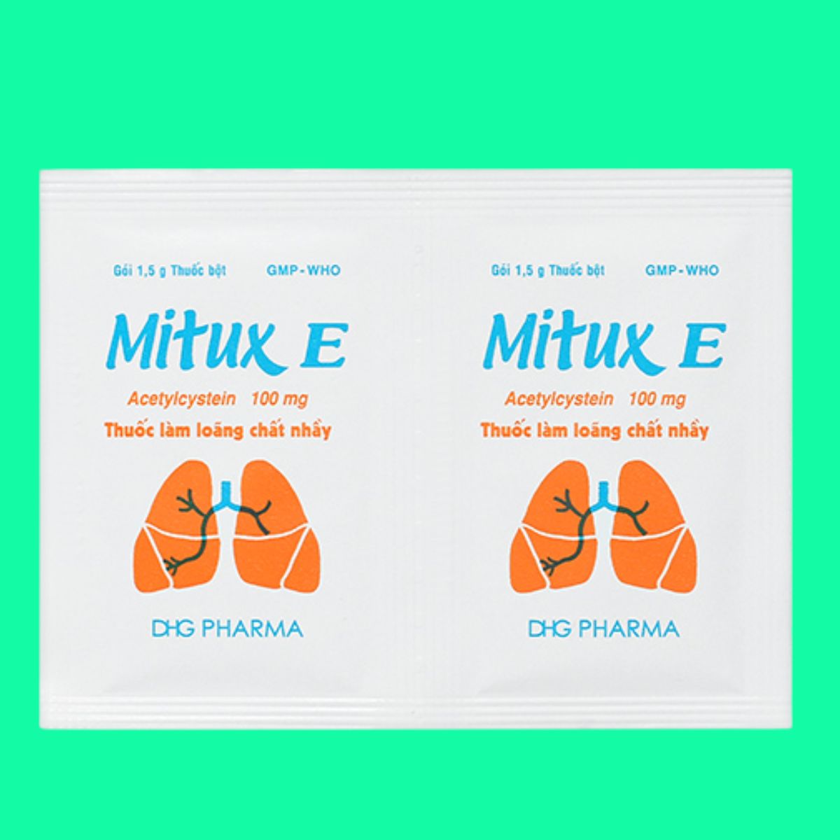 Mitux-E-100mg-DHG-Pharma-1 Thuốc Mitux E 100mg DHG Pharma có tác dụng giúp tiêu nhầy trong các bệnh hô hấp