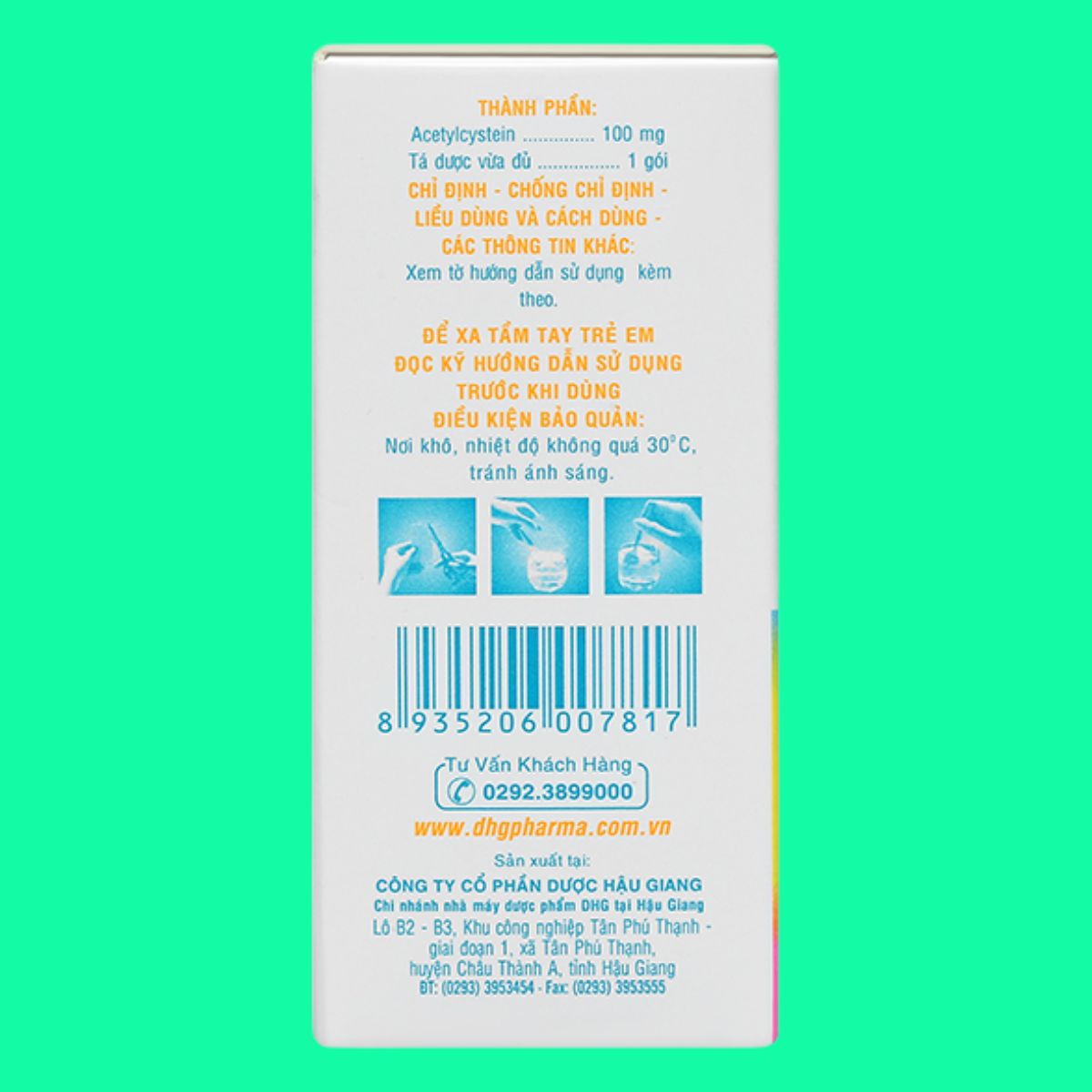Mitux-E-100mg-DHG-Pharma-2 Thuốc Mitux E 100mg DHG Pharma có tác dụng giúp tiêu nhầy trong các bệnh hô hấp