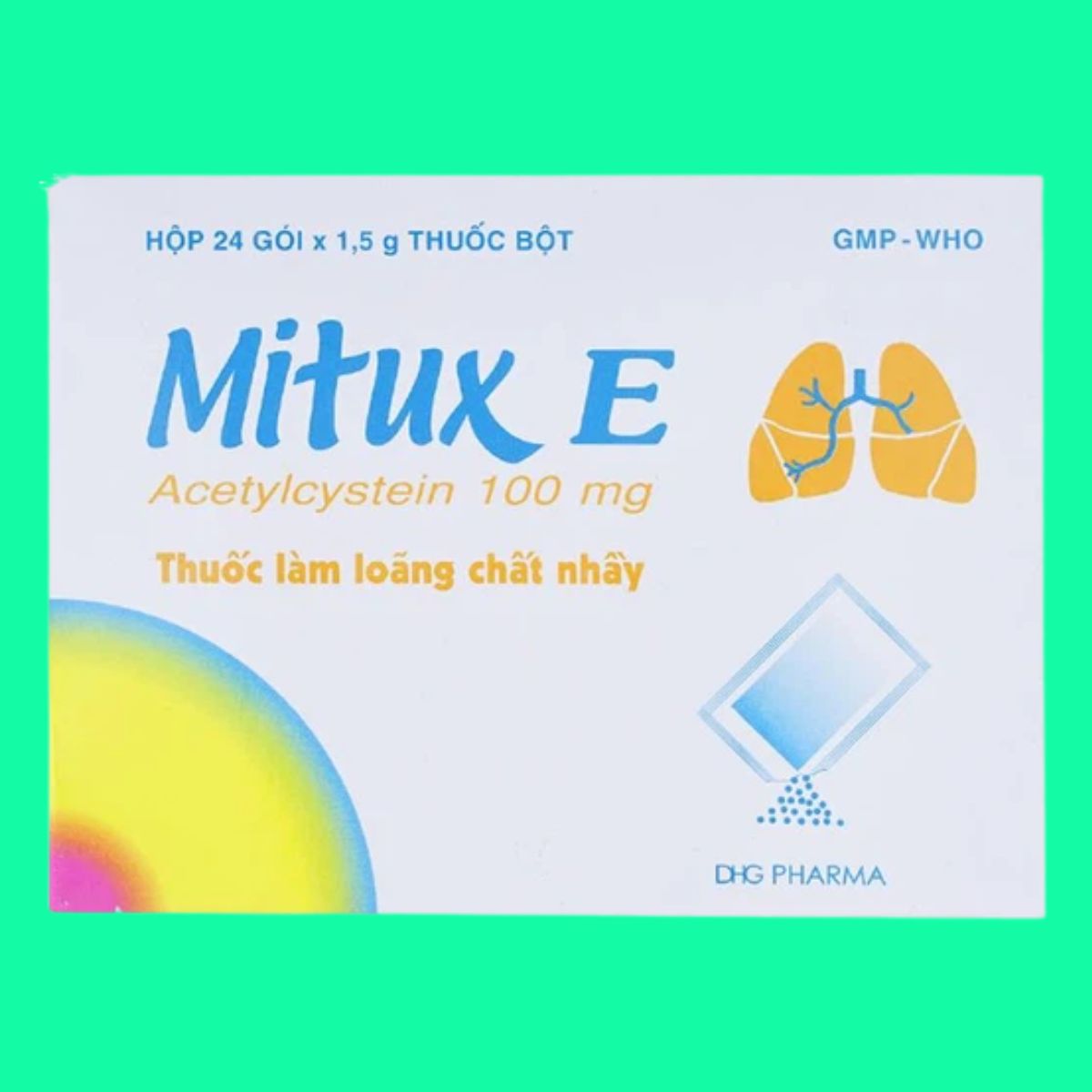 Mitux-E-100mg-DHG-Pharma-5 Thuốc Mitux E 100mg DHG Pharma có tác dụng giúp tiêu nhầy trong các bệnh hô hấp