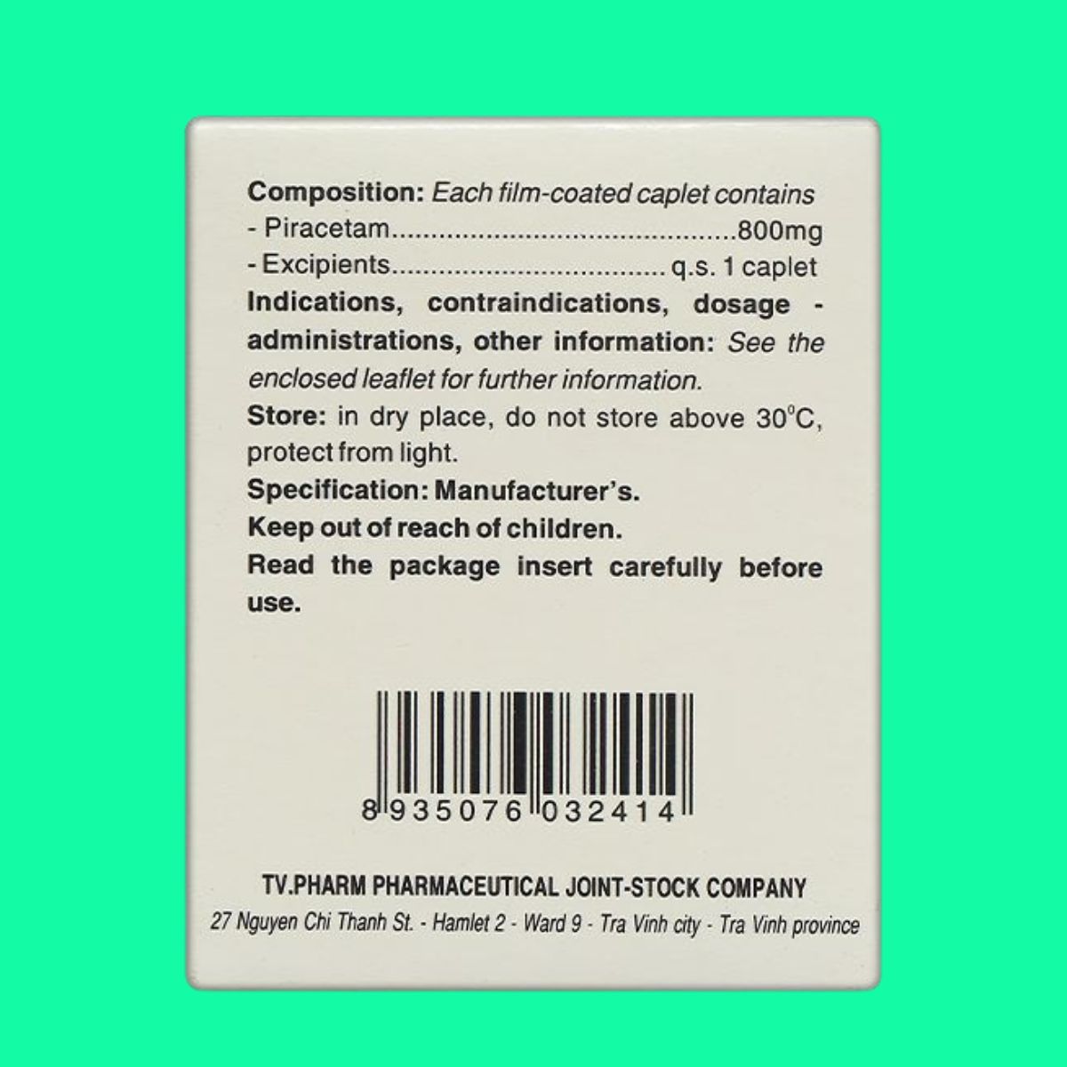 Piracetam 800mg TV. Pharm (5) Piracetam 800mg TV.Pharm