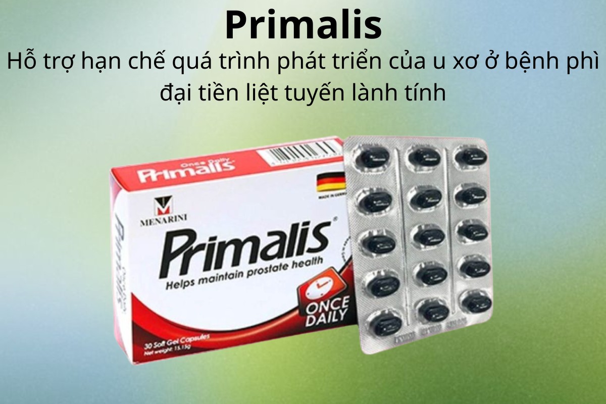 Primalis 9 Primalis hỗ trợ hạn chế quá trình phát triển của u xơ ở bệnh phì đại tiền liệt tuyến lành tính