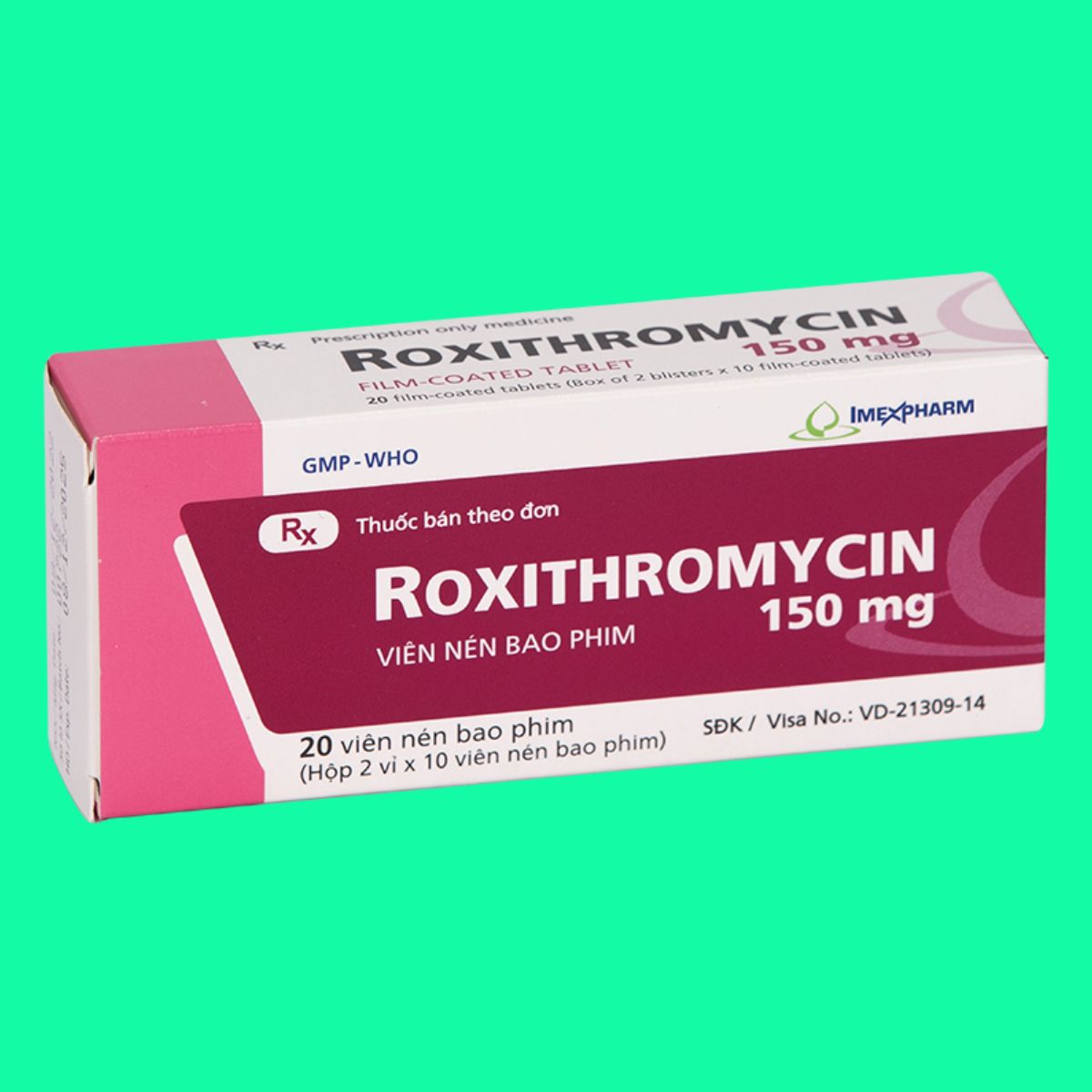 Roxithromycin-150mg-Imexpharm-3 Thuốc Roxithromycin 150mg Imexpharm có tác dụng điều trị bạch hầu, ho gà giai đoạn sớm