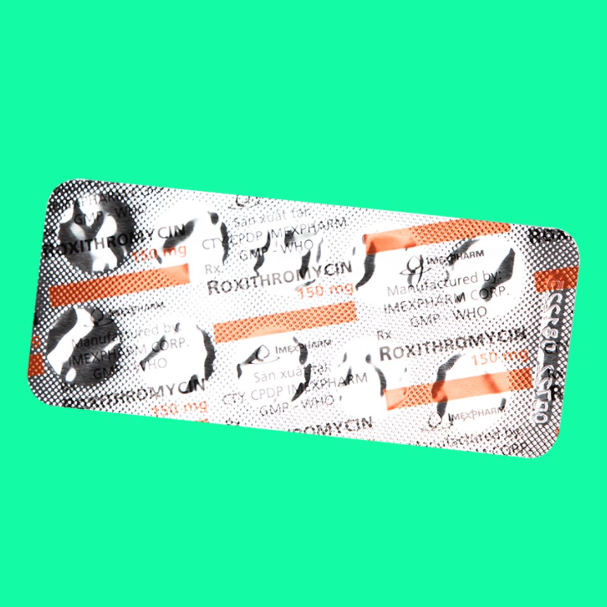 Roxithromycin-150mg-Imexpharm-4 Thuốc Roxithromycin 150mg Imexpharm có tác dụng điều trị bạch hầu, ho gà giai đoạn sớm