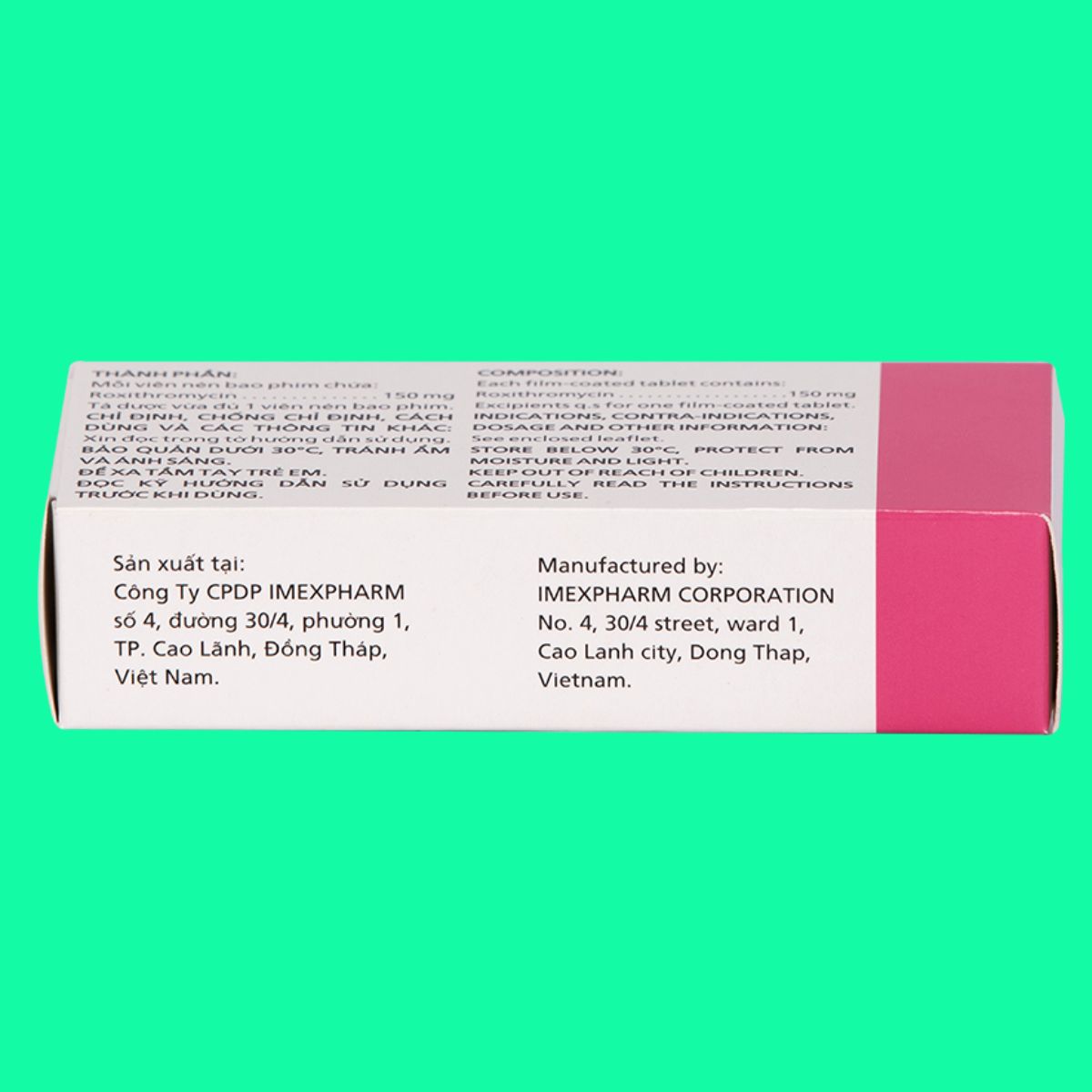 Roxithromycin-150mg-Imexpharm-6 Thuốc Roxithromycin 150mg Imexpharm có tác dụng điều trị bạch hầu, ho gà giai đoạn sớm