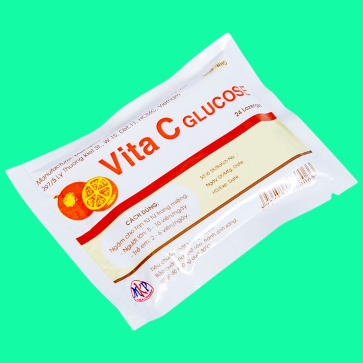Vita-C-Glucose-Mekophar-1 Viên ngậm Vita C Glucose Mekophar có tác dụng giúp tăng cường sức đề kháng
