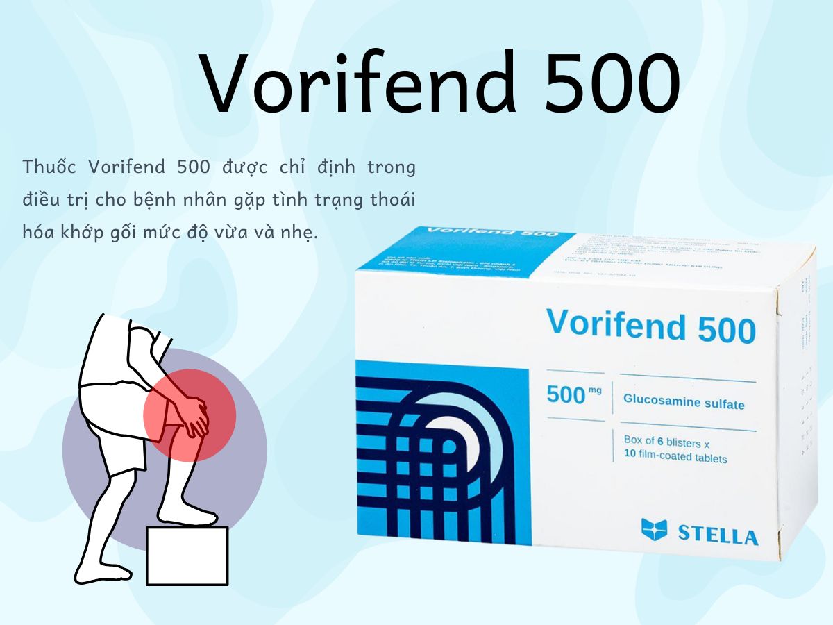Vorifend 500 cải thiện triệu chứng thoái hóa khớp gối nhẹ đến vừa