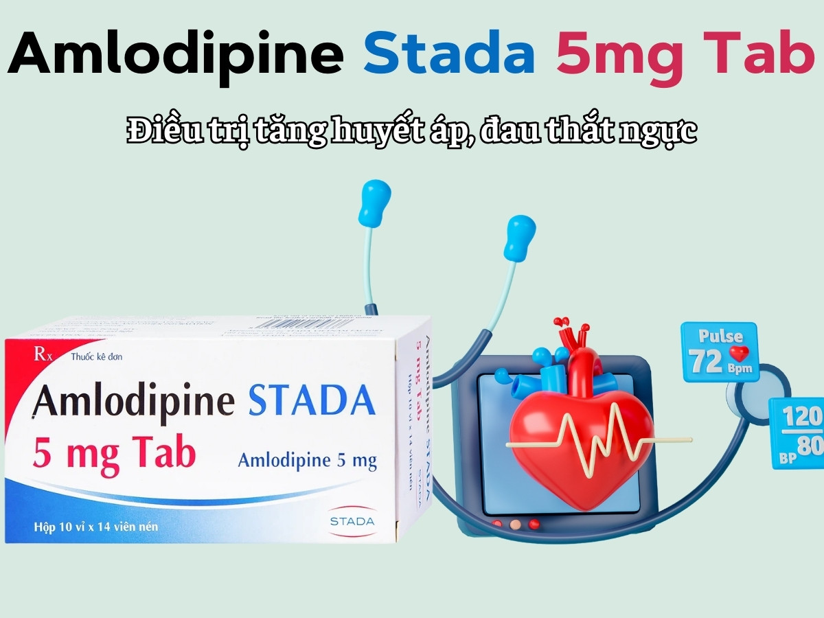 Amlodipine Stada 5mg Tab điều trị tăng huyết áp