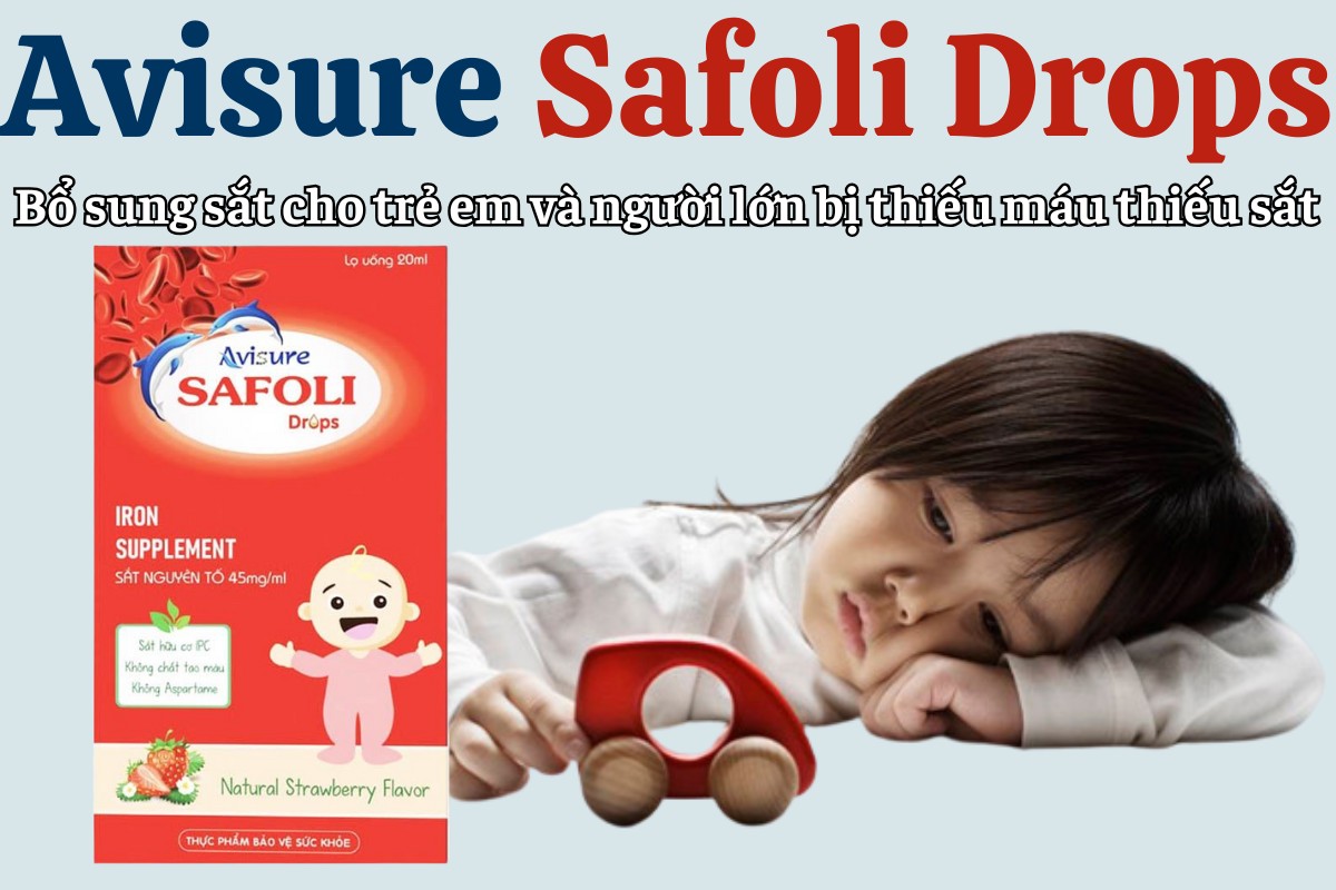 Avisure Safoli Drops bổ sung sắt cho trẻ em và người lớn bị thiếu máu thiếu sắt da xanh xao, nhợt nhạt