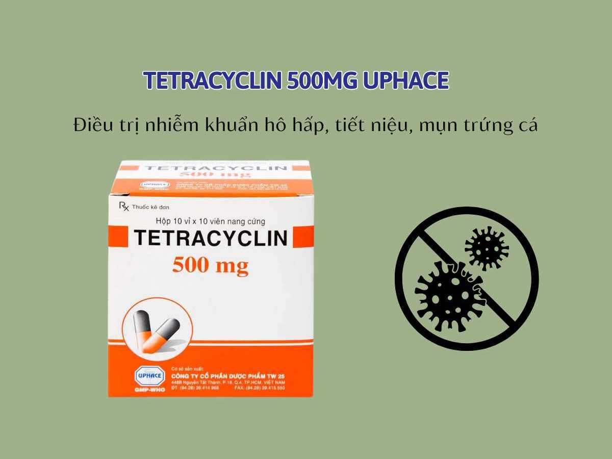 Tetracyclin 500mg Uphace điều trị nhiễm khuẩn