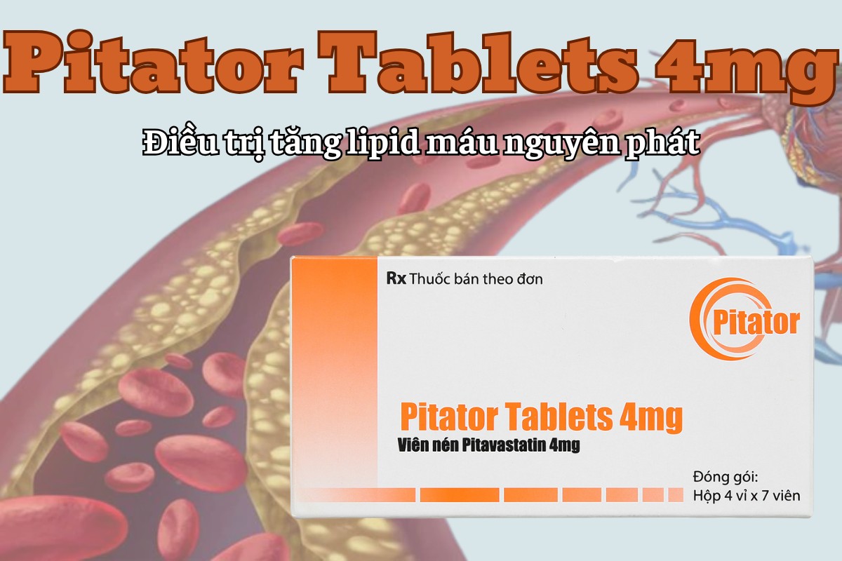 Pitator Tablets 4mg điều trị tăng lipid máu nguyên phát