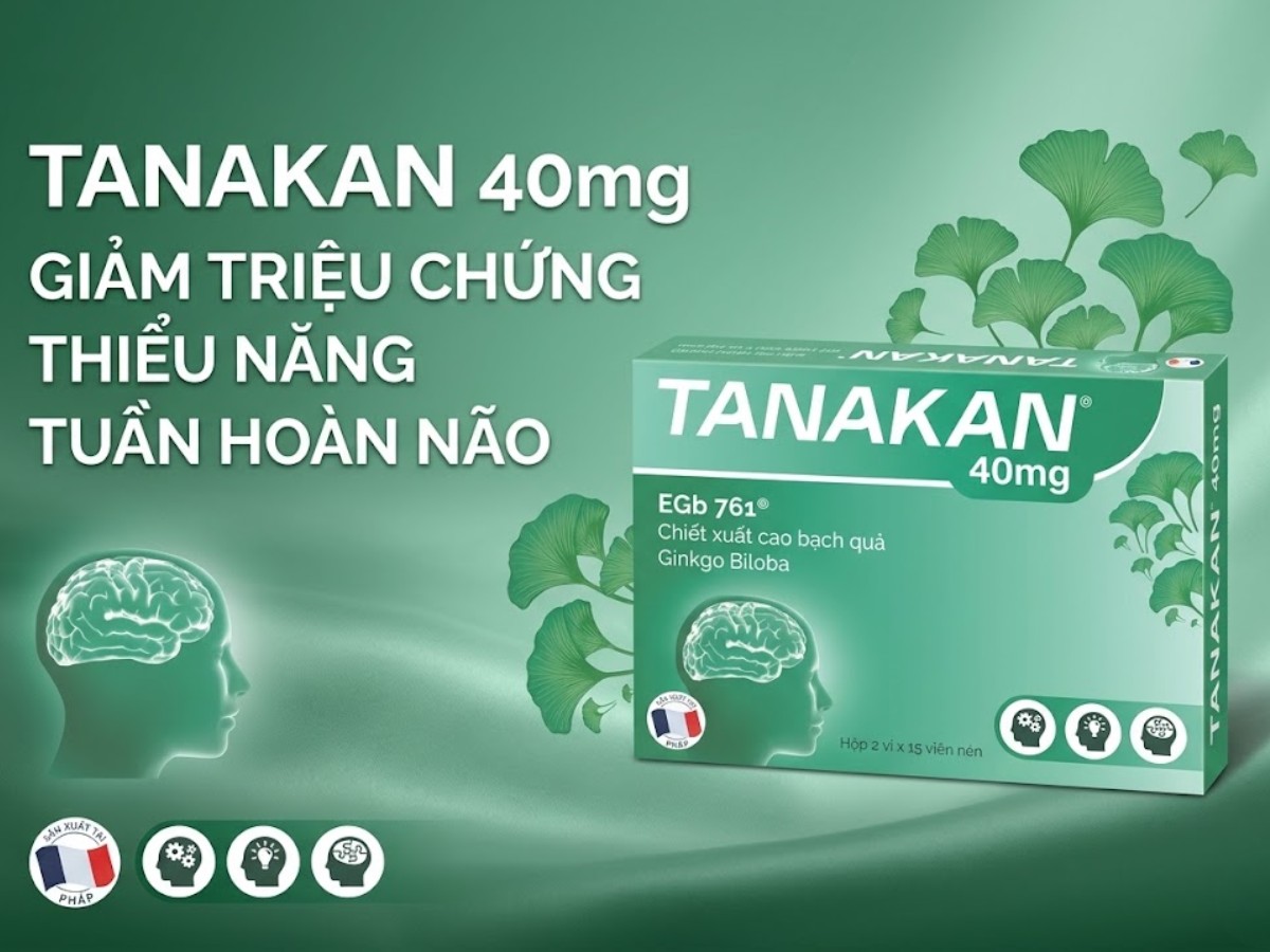 Tanakan 40mg giảm triệu chứng thiểu năng tuần hoàn não