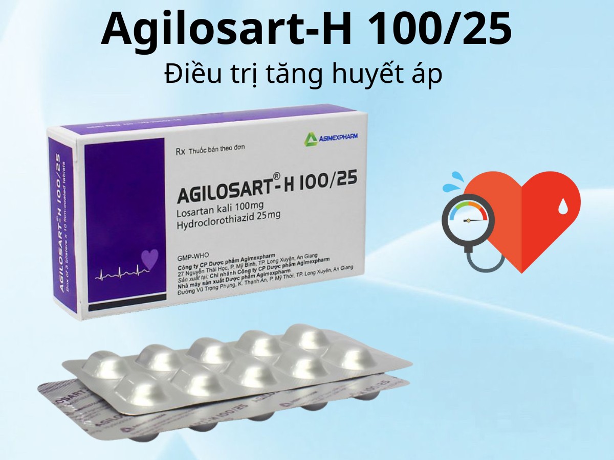 Agilosart-H 100/25 điều trị tăng huyết áp