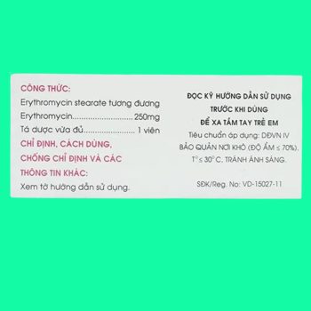 Erythromycin 250mg Mekophar 3 Erythromycin 250mg Mekophar