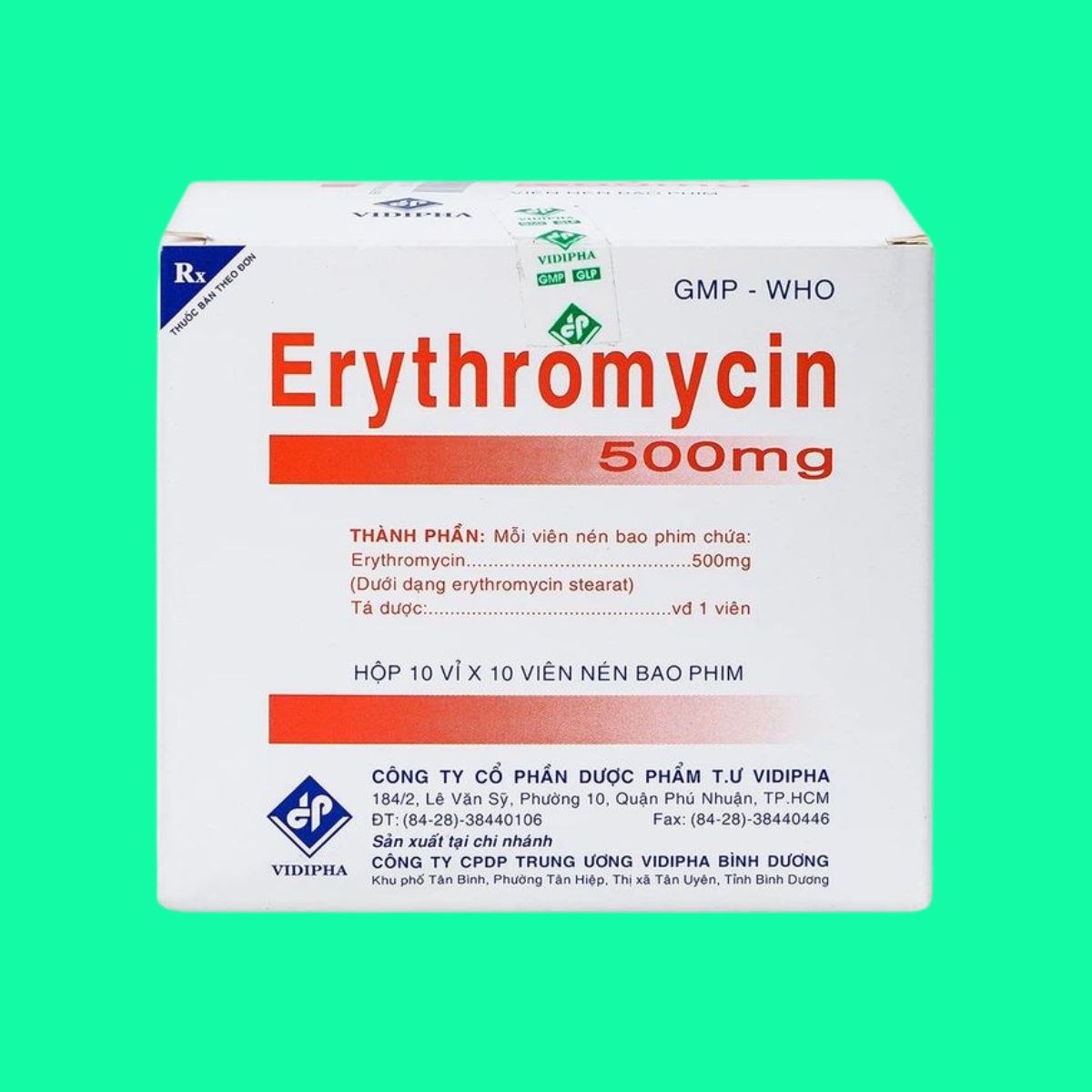 Erythromycin 500mg Vidipha (2) Erythromycin 500mg Vidipha