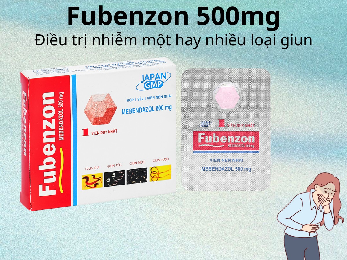 Fubenzon 500mg 7 Fubenzon 500mg điều trị nhiễm một hay nhiều loại giun