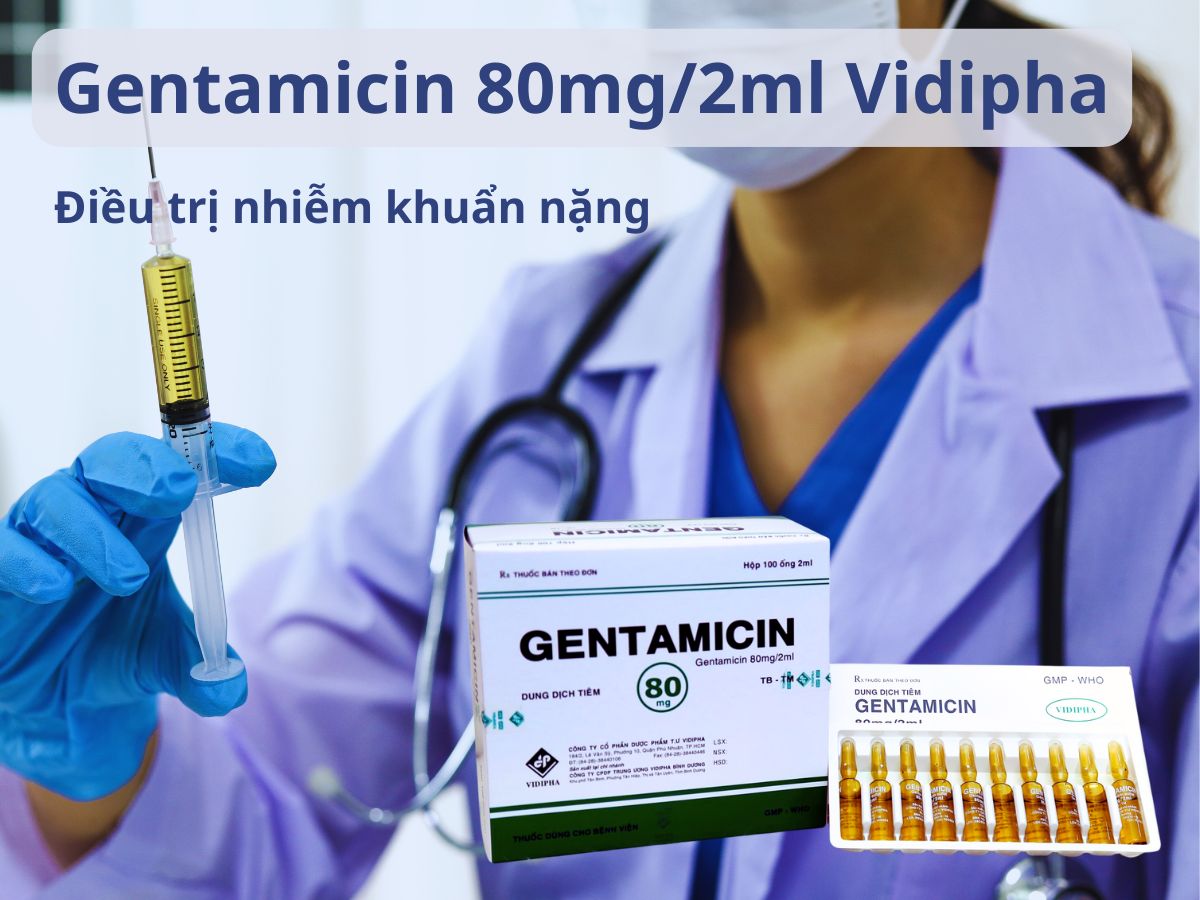 Gentamicin 80mg/2ml Vidipha