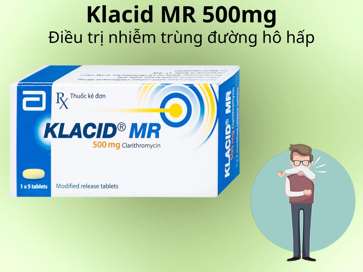 Klacid MR 500mg điều trị nhiễm trùng đường hô hấp