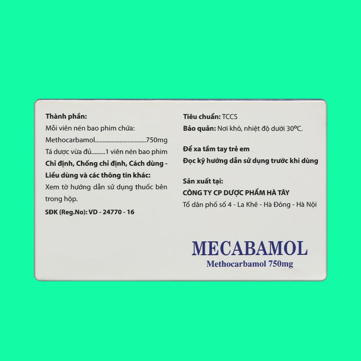 Mecabamol 750mg (4) Mecabamol 750mg
