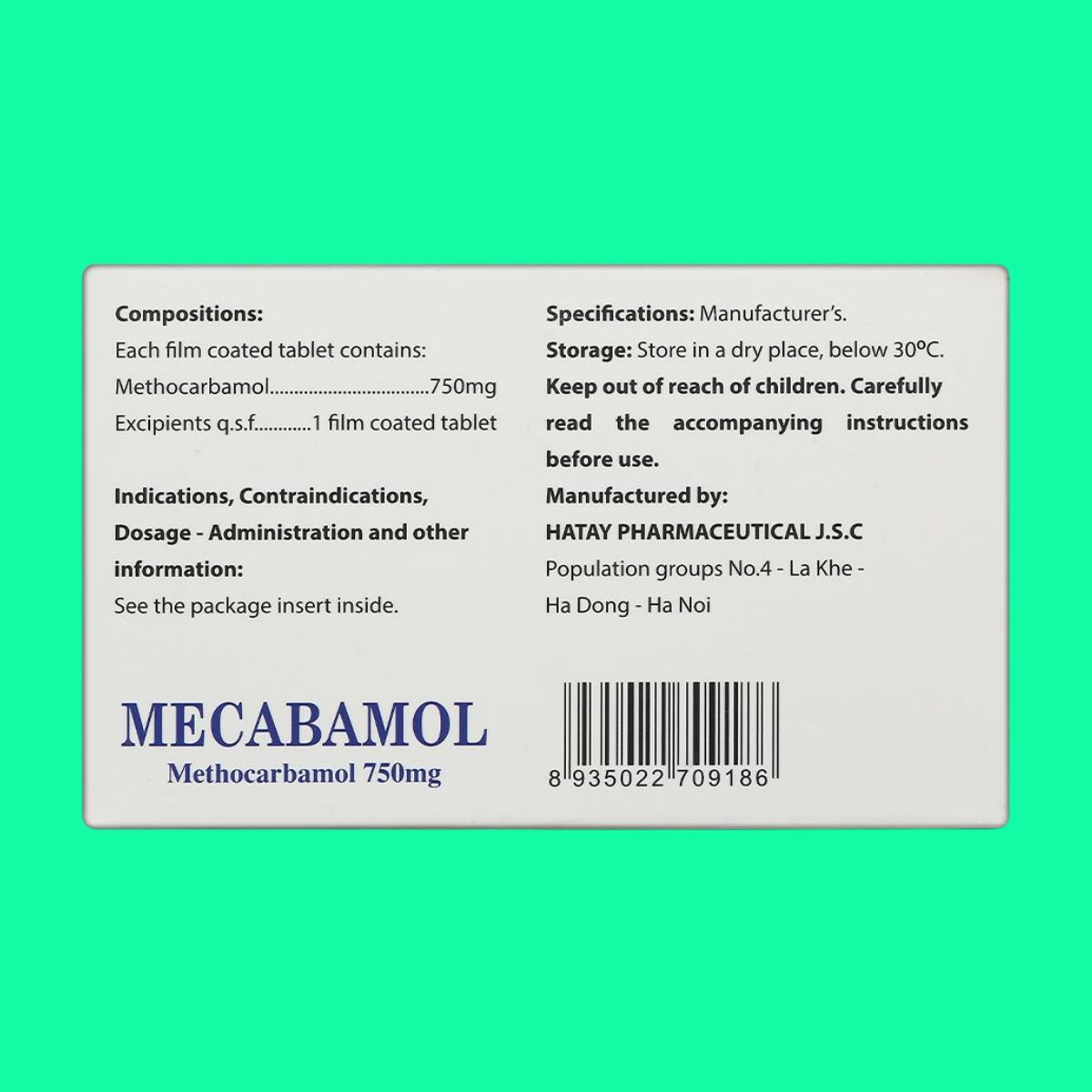 Mecabamol 750mg (5) Mecabamol 750mg