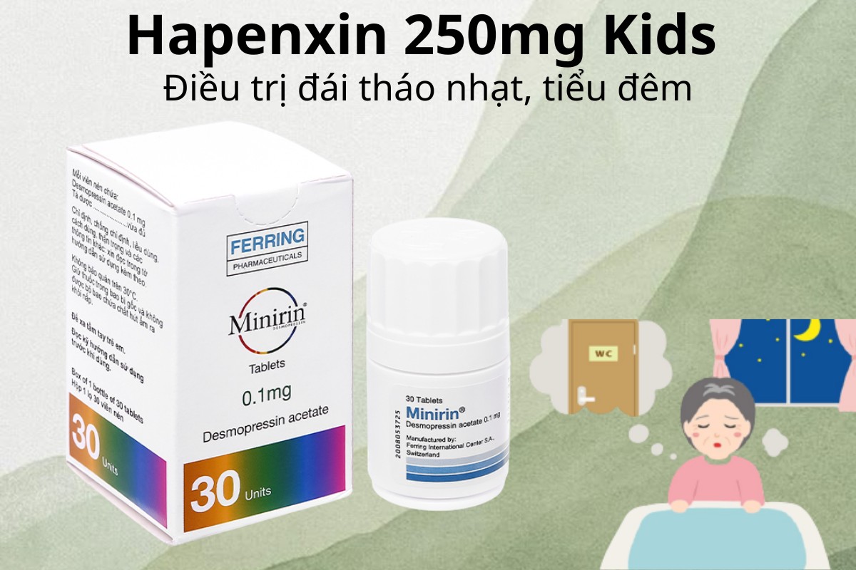 Minirin 0.1mg điều trị đái tháo nhạt, tiểu đêm