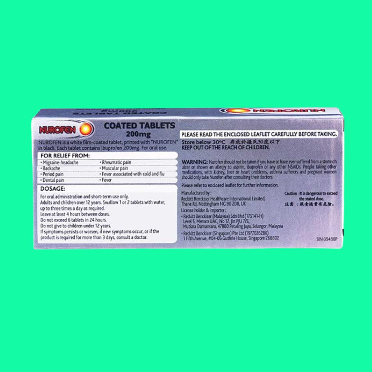 Nurofen 200mg coated tablets (4) Nurofen 200mg coated tablets