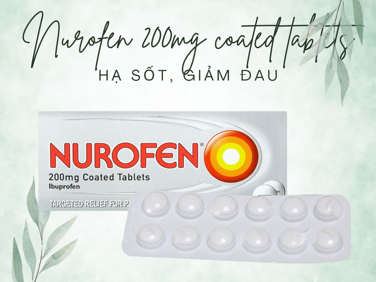 Nurofen 200mg coated tablets 10 Thuốc Nurofen 200mg coated tablets giảm đau nửa đầu, đau dây thần kinh