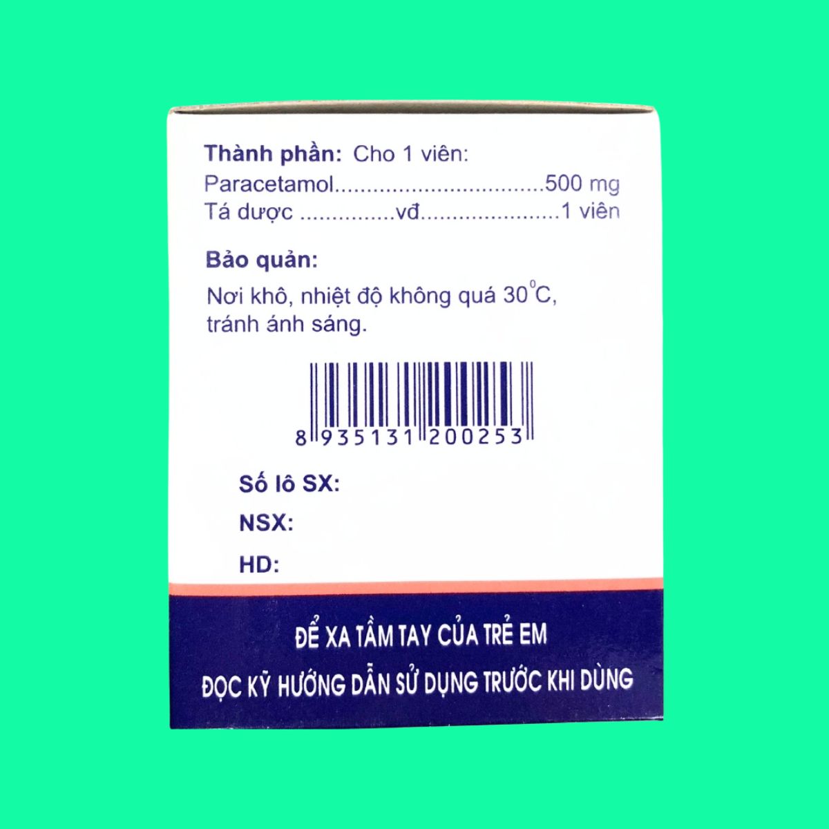 Paracetamol 500mg Thephaco (5) Paracetamol 500mg Thephaco
