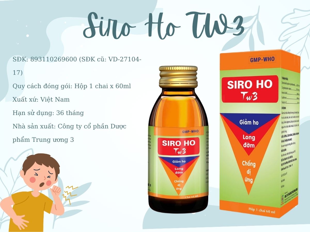 Siro Ho TW3 10 Thông tin sản phẩm Siro Ho TW3