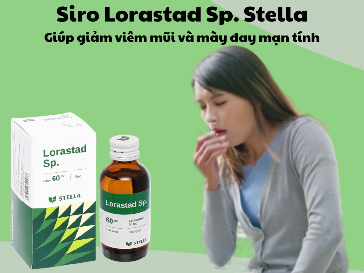 Siro Lorastad Sp. Stella 10% 10 Siro Lorastad Sp. Stella 10% có tác dụng giảm các triệu chứng dị ứng